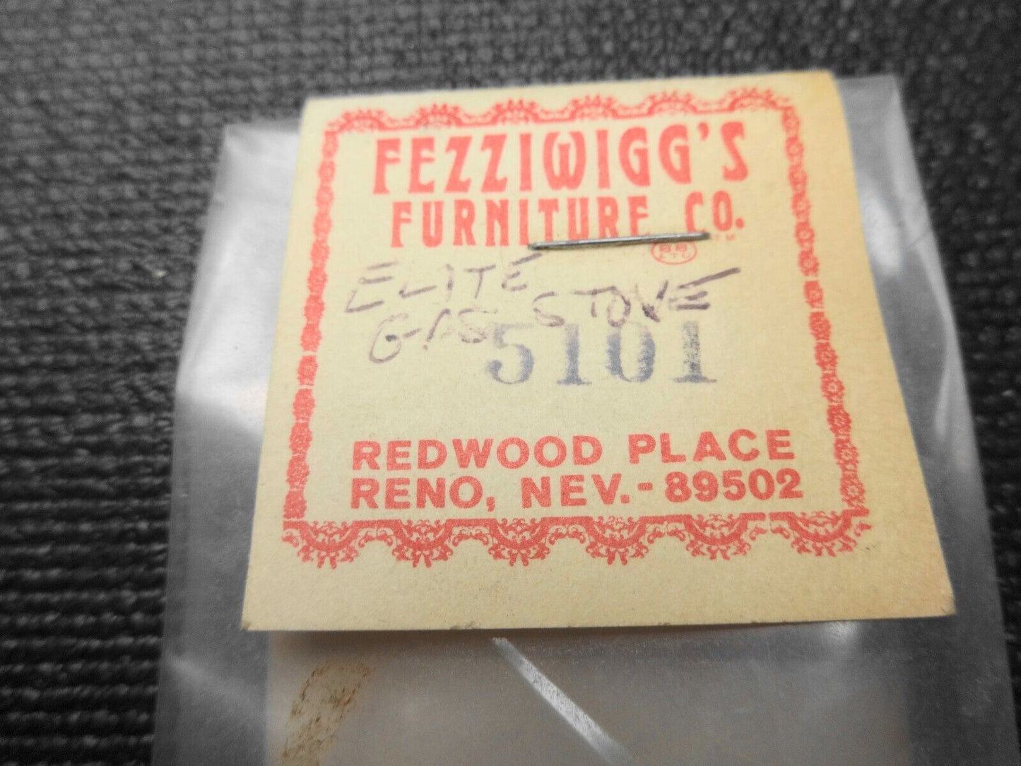 Vintage Fezziwigg's Furniture Co HO - Elite Gas Stove - Diecast 5101 NOS