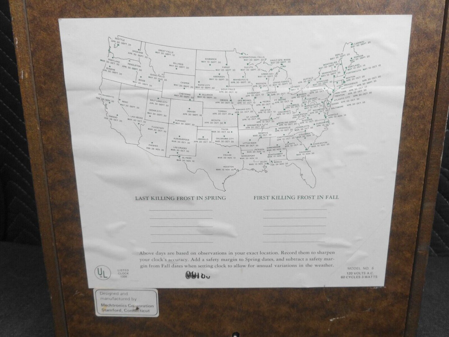 Vintage Mechtronics Fairfield Planters Clock Moon Time To Plant Model 6 Working