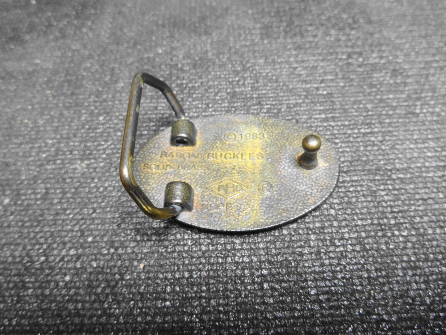 Vintage 1980's LEICA CAMERA Brass Belt Buckle for up to 1.25" Inch Belt w/ Box