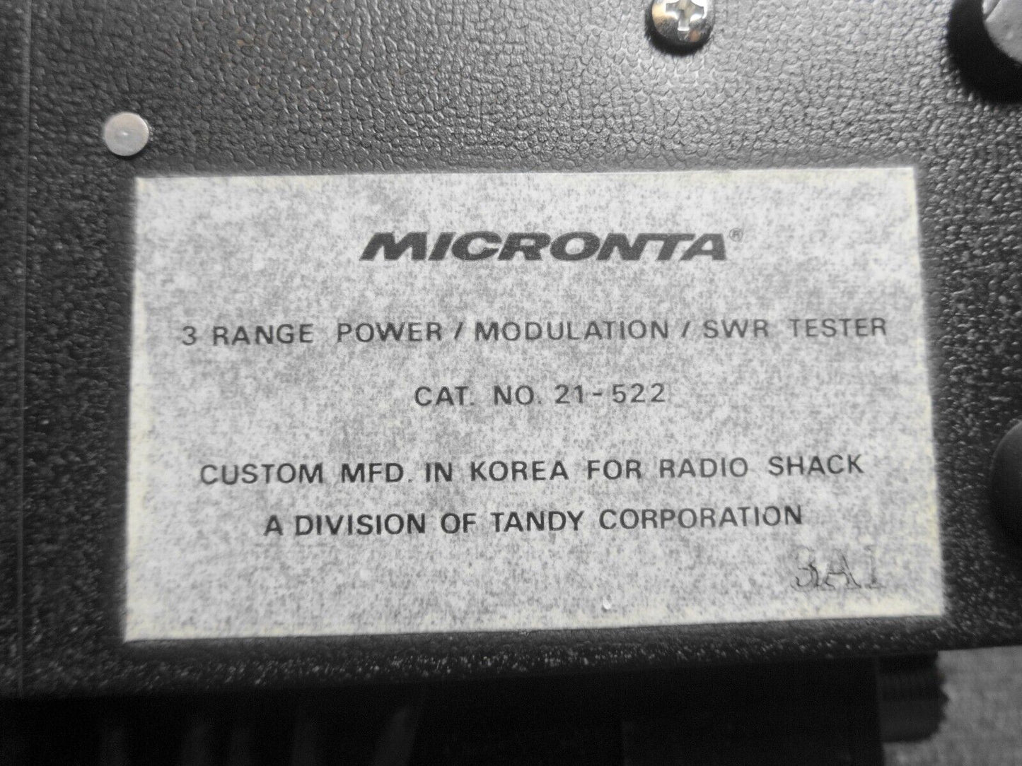 Micronta 21-522 3 Range Power 5, 50, 500 watt, Modulation and SWR Tester w/ Box