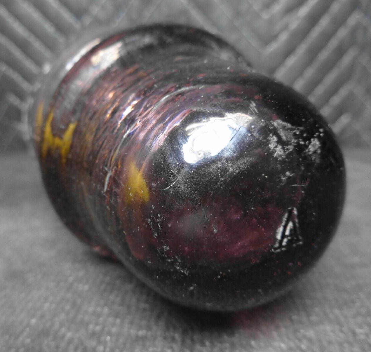 Dome Swirls California Glass Signal Insulator Telegraph Purple Plum Vtg