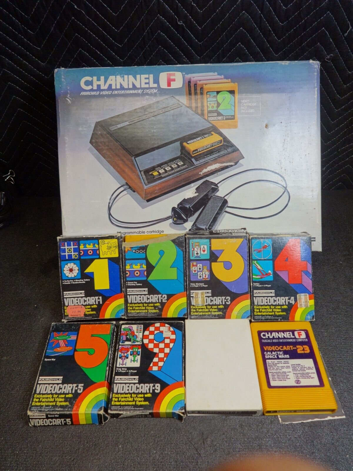 Fairchild Channel F Video Entertainment System And 8 Videocarts - Working
