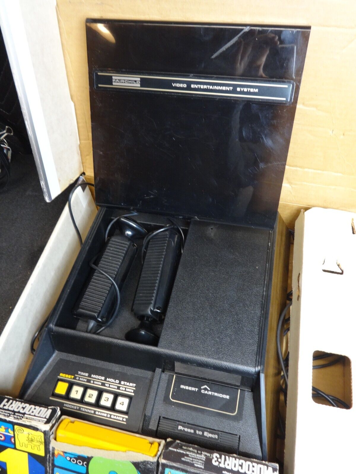 Fairchild Channel F Video Entertainment System And 8 Videocarts - Working