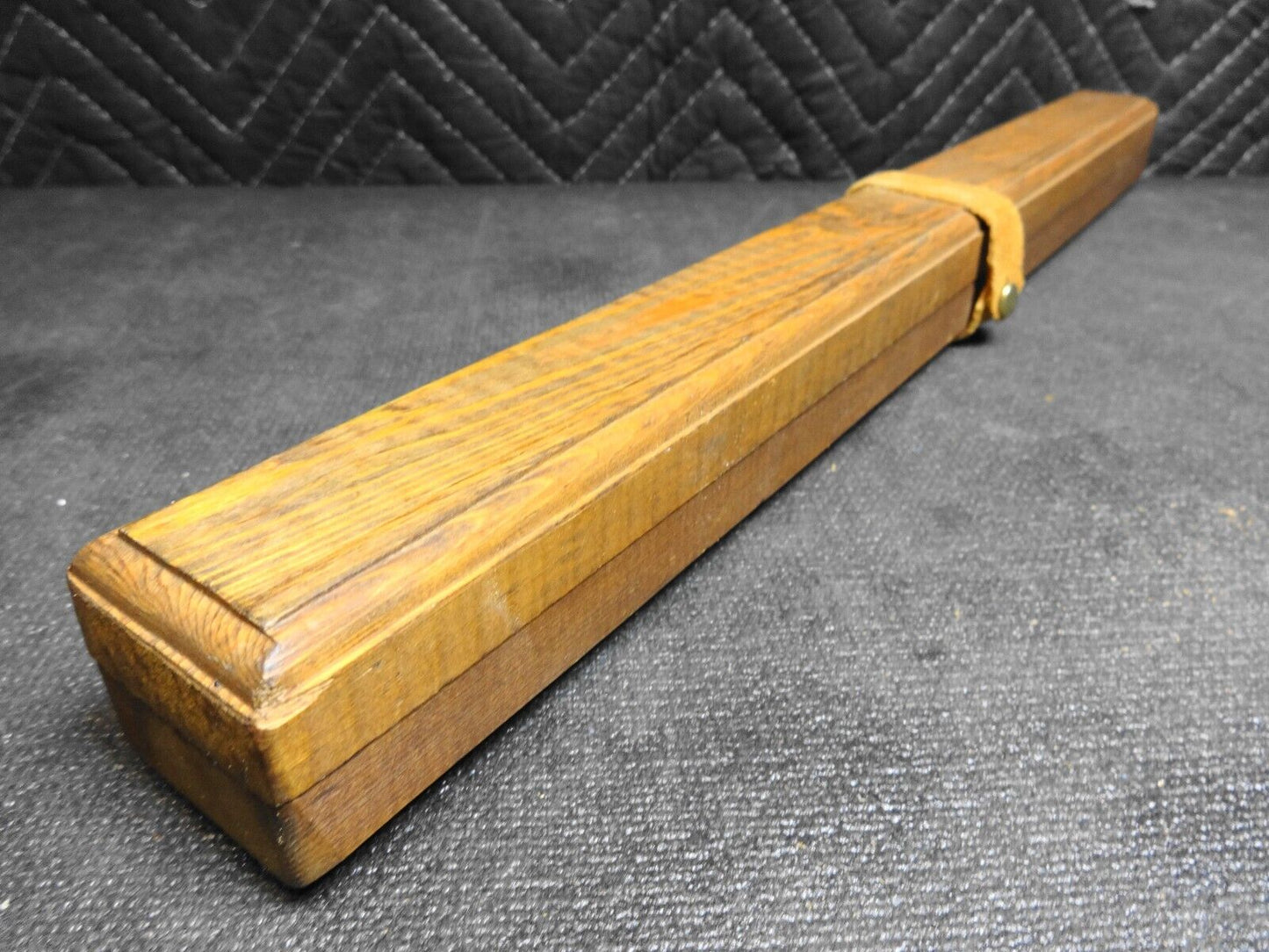 Vintage Blue Ceramic Flute with Wooden Case