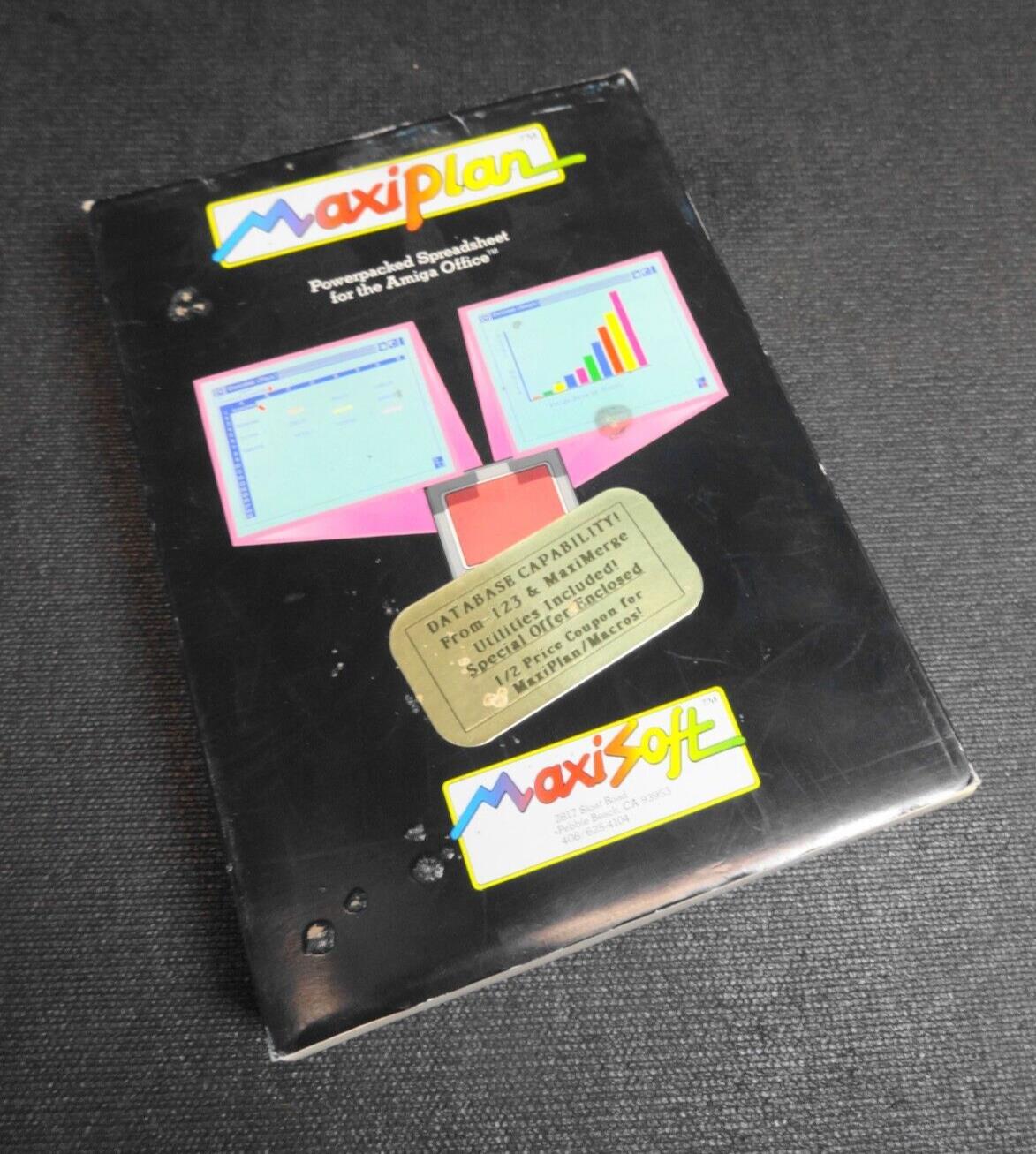 Amiga Maxiplan Program Vintage Software Maxisoft Spreadsheet Analysis