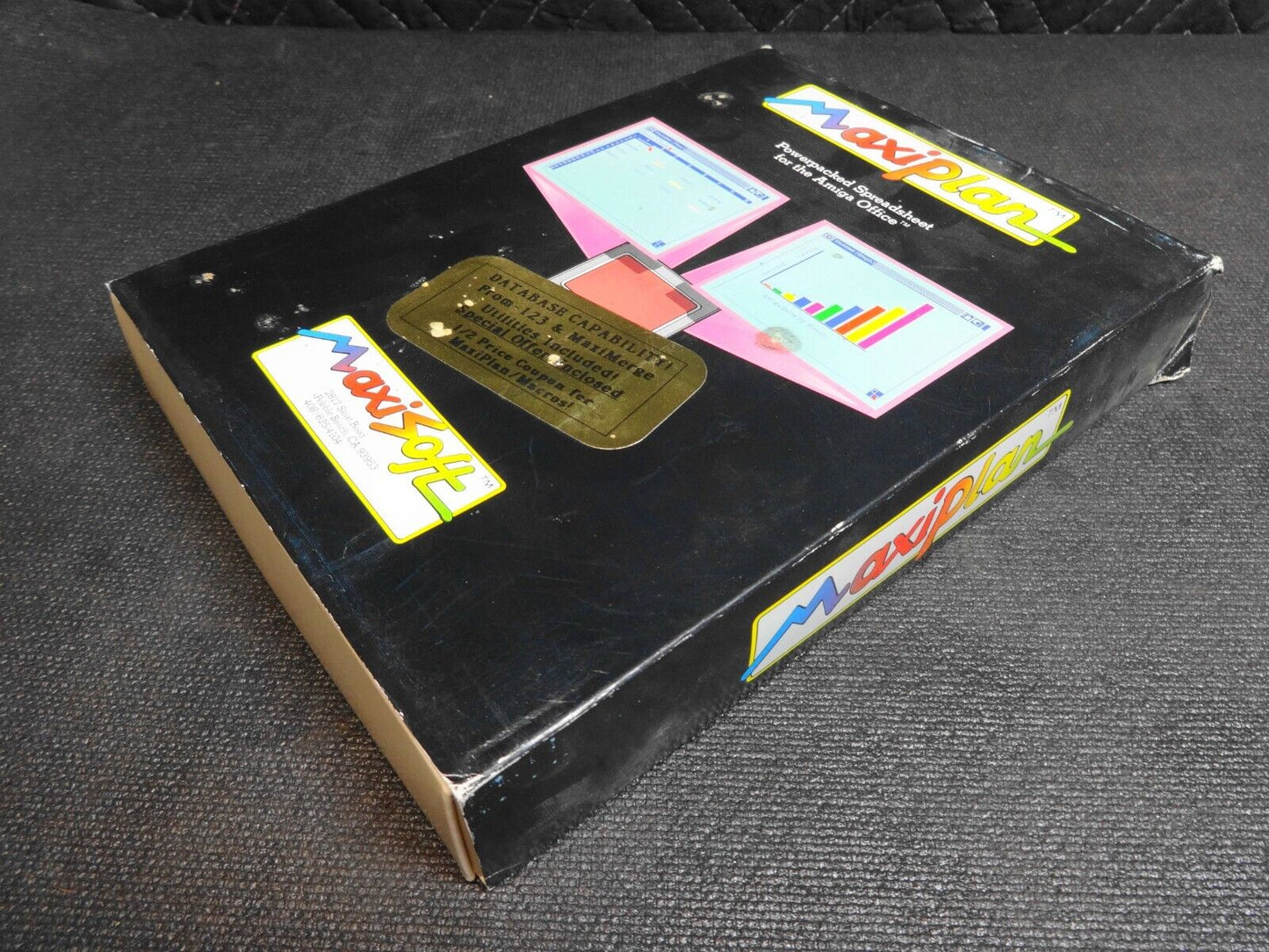 Amiga Maxiplan Program Vintage Software Maxisoft Spreadsheet Analysis