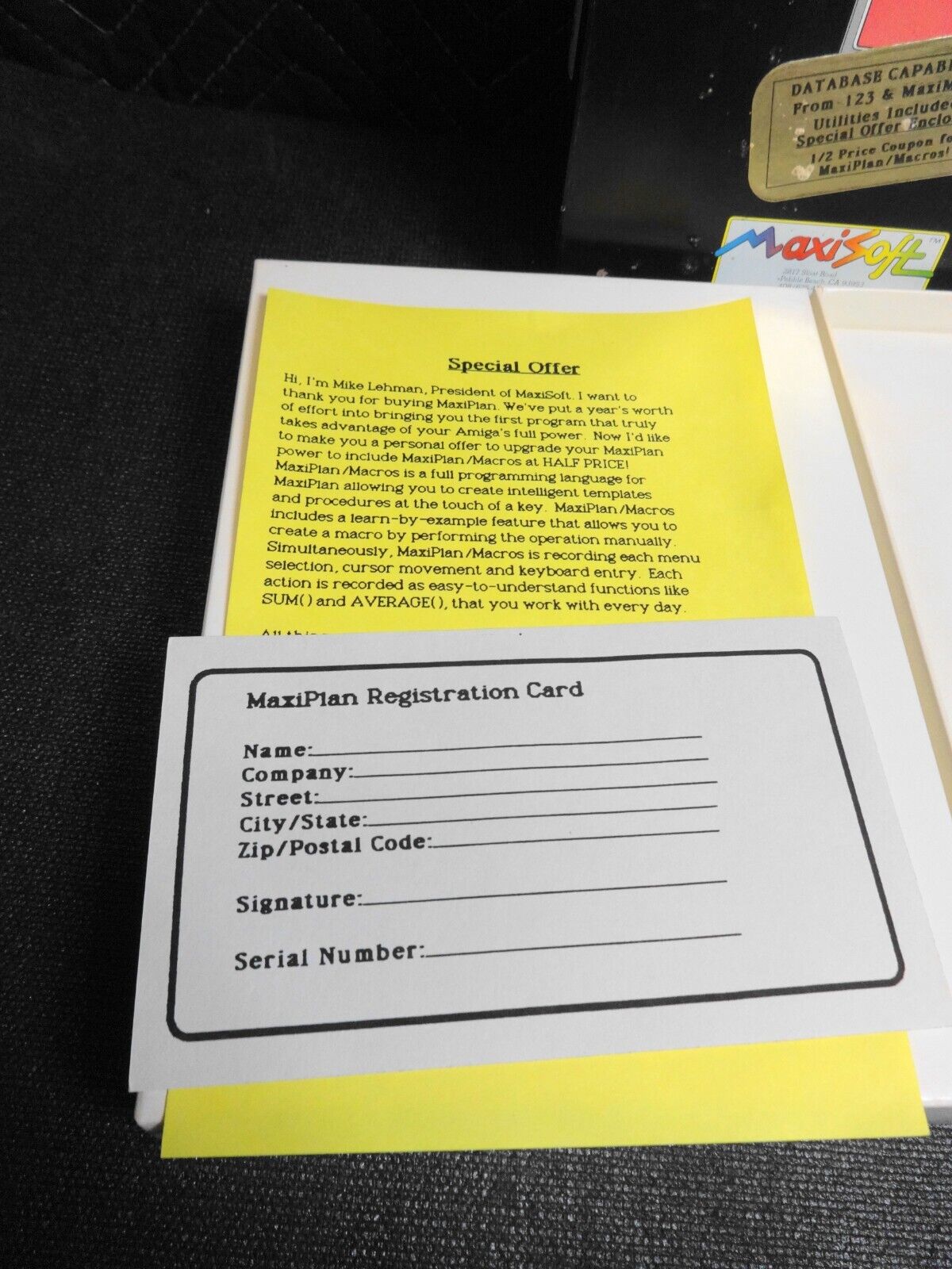 Amiga Maxiplan Program Vintage Software Maxisoft Spreadsheet Analysis