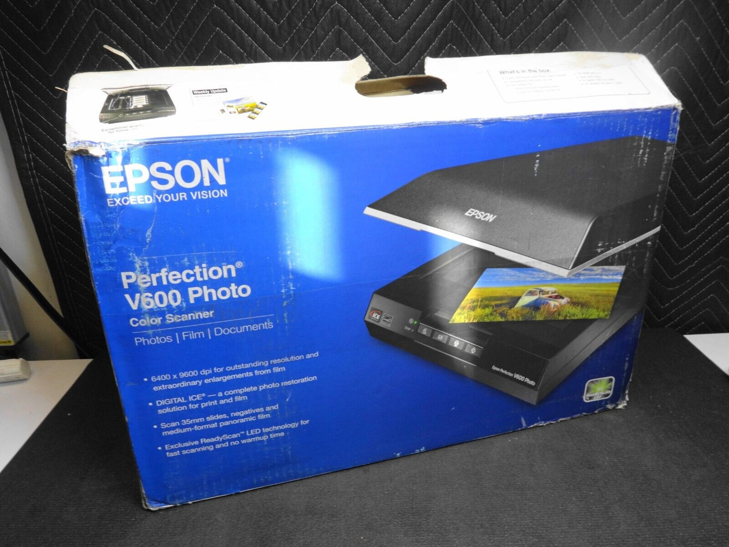 Epson Perfection V600 Photo Scanner In Box With Trays, USB Cable & Software