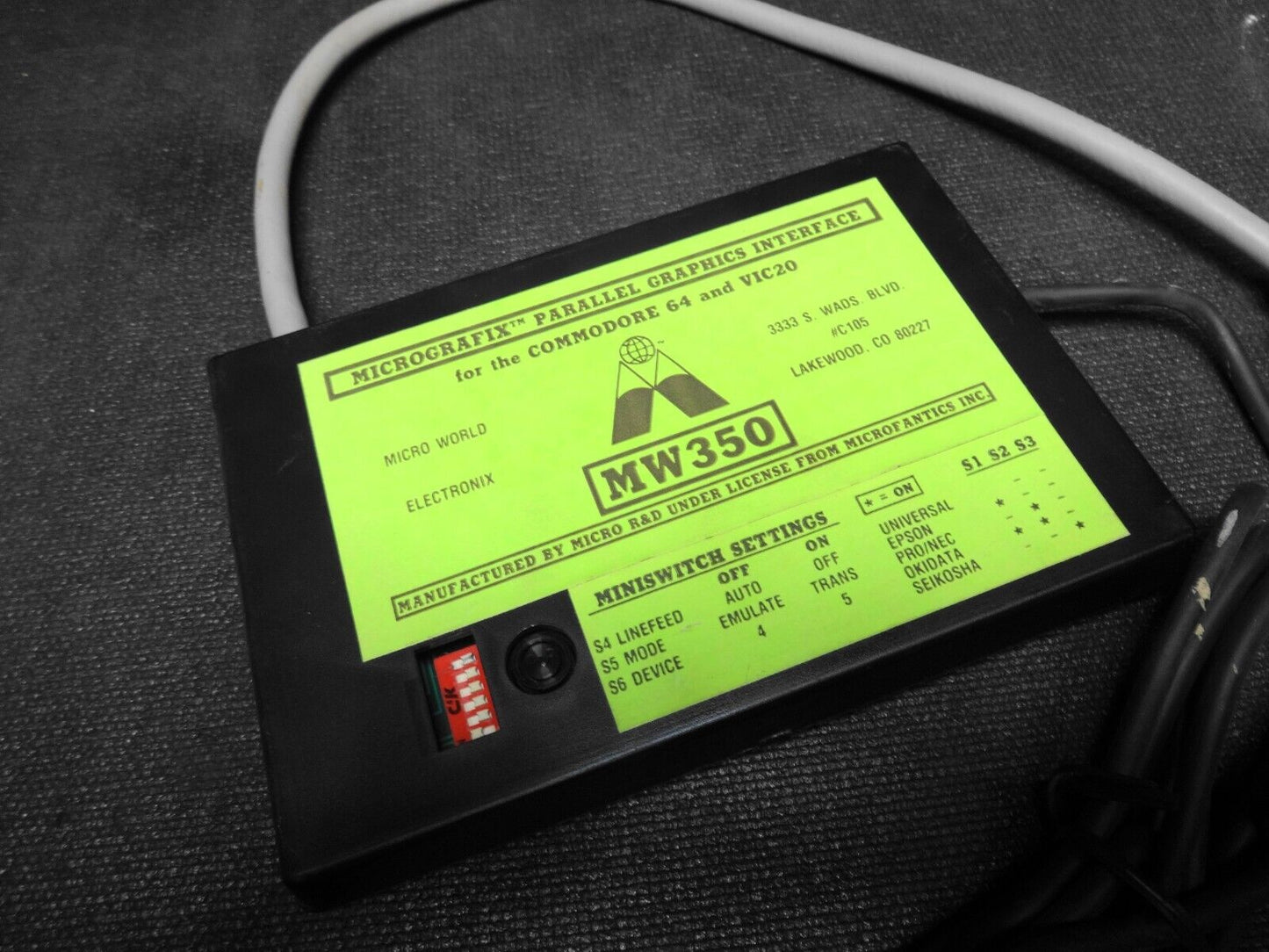 Micrografix MW350 for the Vic 20 /C64 computer - printer interface