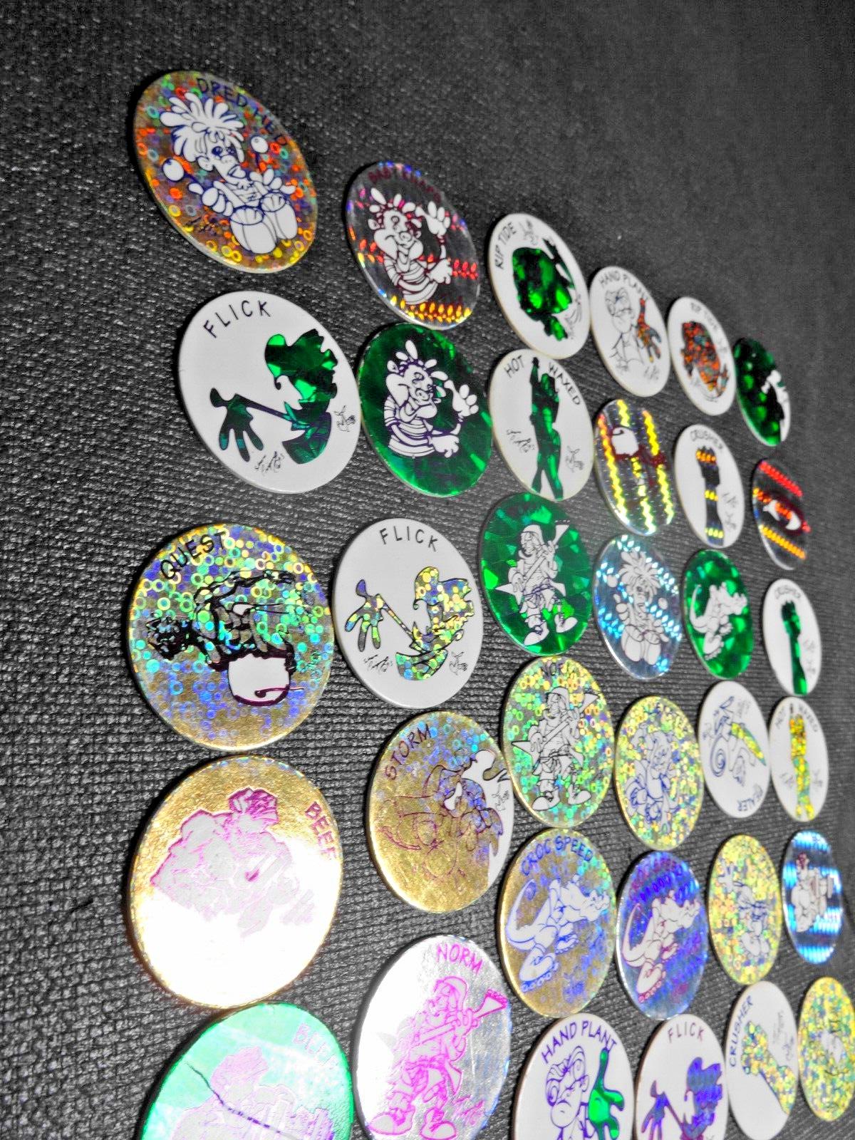 Lot of 47 1990's Vintage JOTS POGS & 2 JOTS Slammers