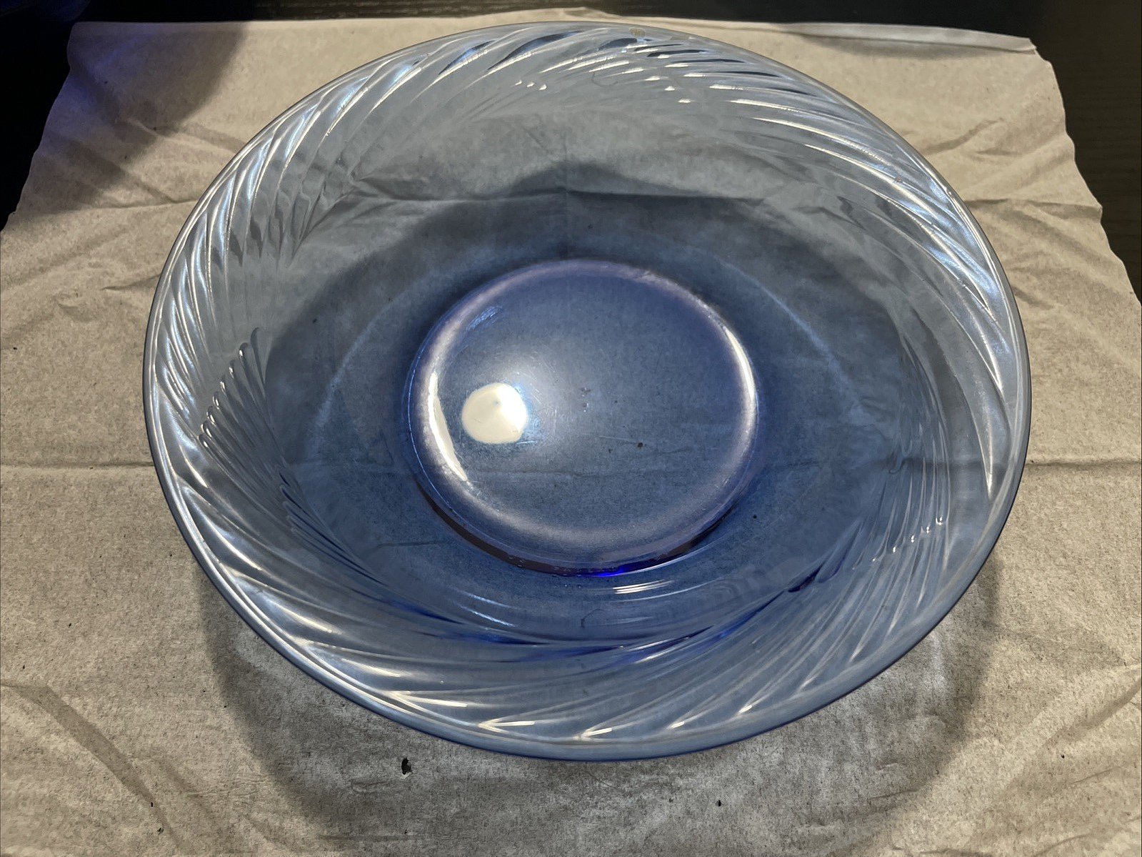Pyrex Festiva Cobalt Blue Glass Swirl Set Of 9 Rimmed Soup Bowls 7 1/2"
