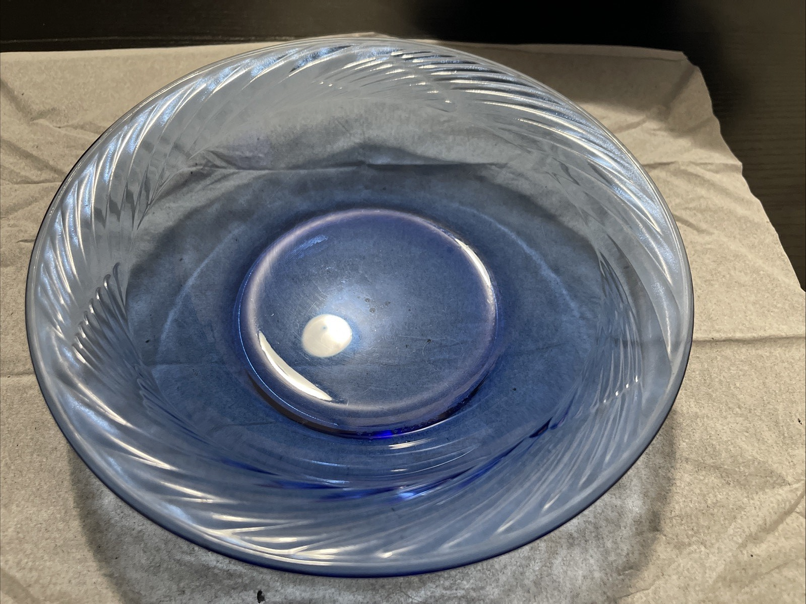 Pyrex Festiva Cobalt Blue Glass Swirl Set Of 9 Rimmed Soup Bowls 7 1/2"