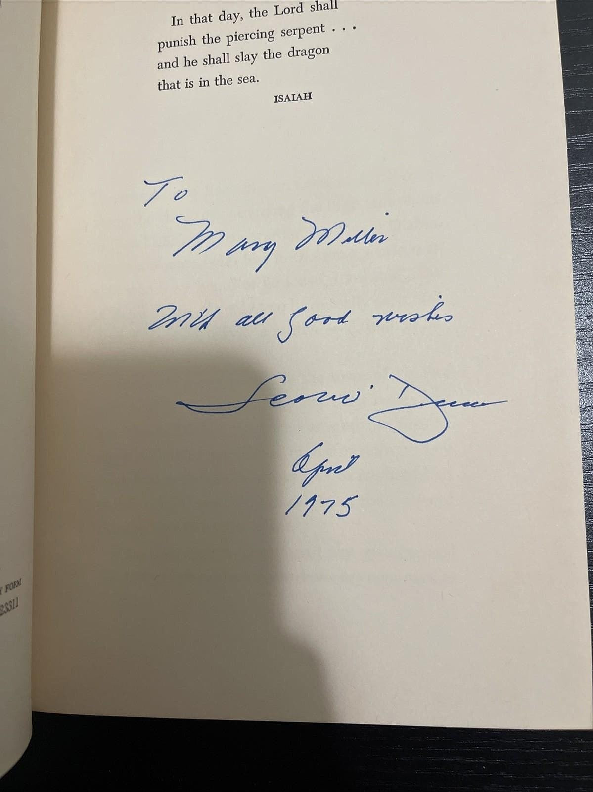 RARE 1967 THE BLACK PEARL Original AUTHOR SIGNED 3rd Scott O'Dell HC 1967