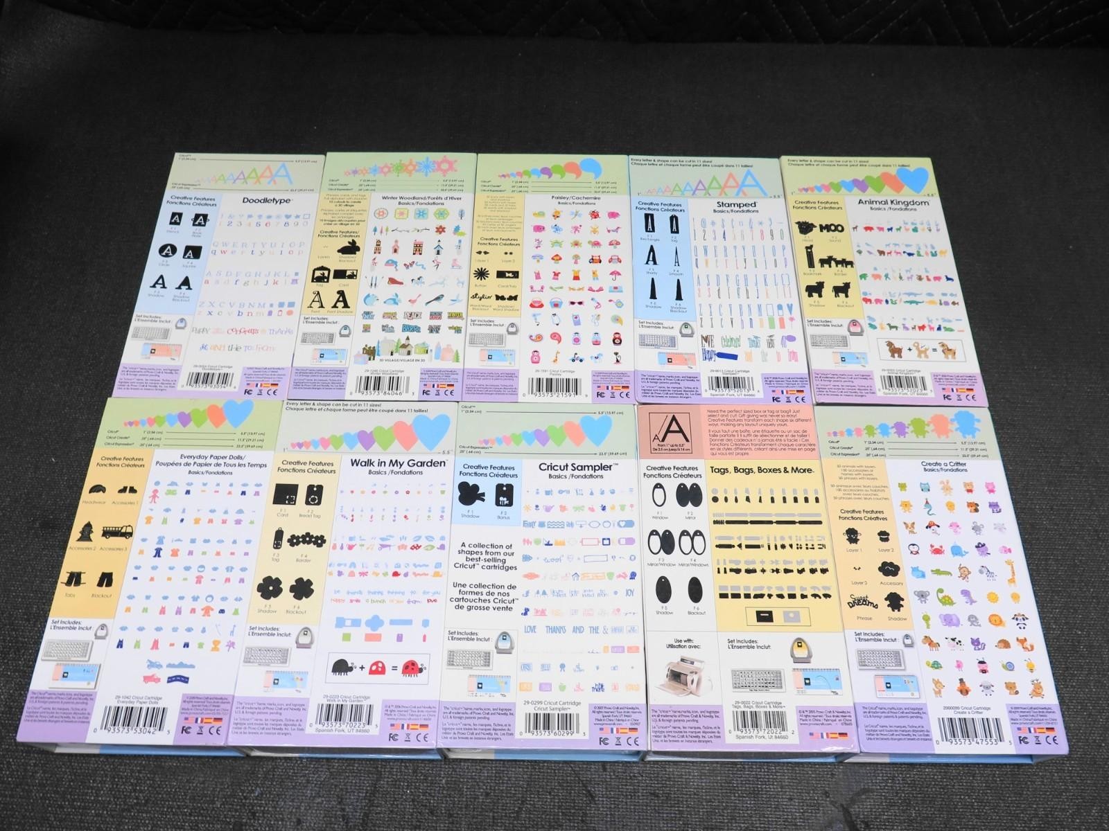 Lot of 20 Cricut Cartridge (Complete) - See Description For Titles Fonts Shapes