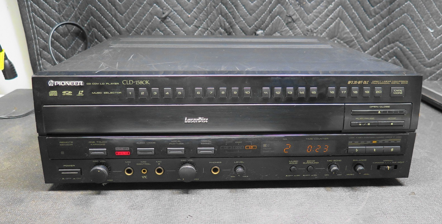 Pioneer CLD-1580K Laser Disc CD Player KARAOKE Stereo - *SERVICED* - No Remote