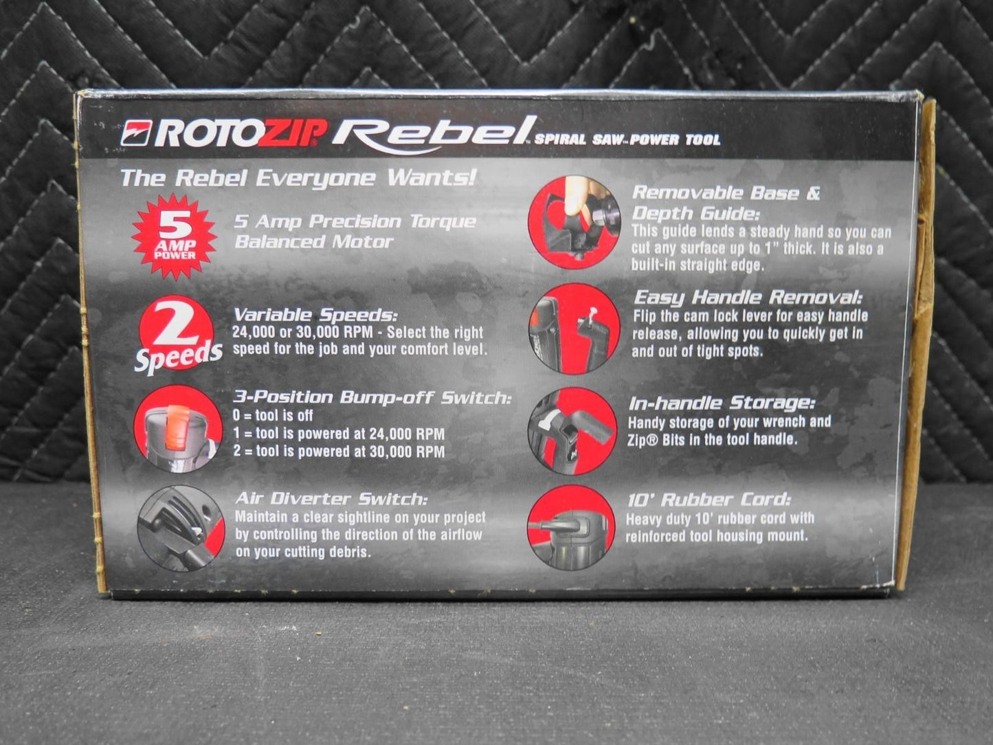 ROTOZIP REBEL Spiral Saw Drywall Saw Multi Tool Two Speed New Sealed Box