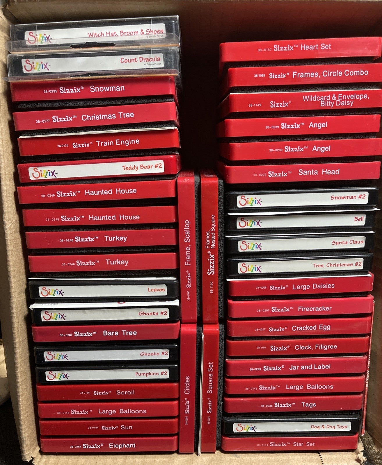 Lot Of 42 Sizzix Red Dies Variety - See Pictures