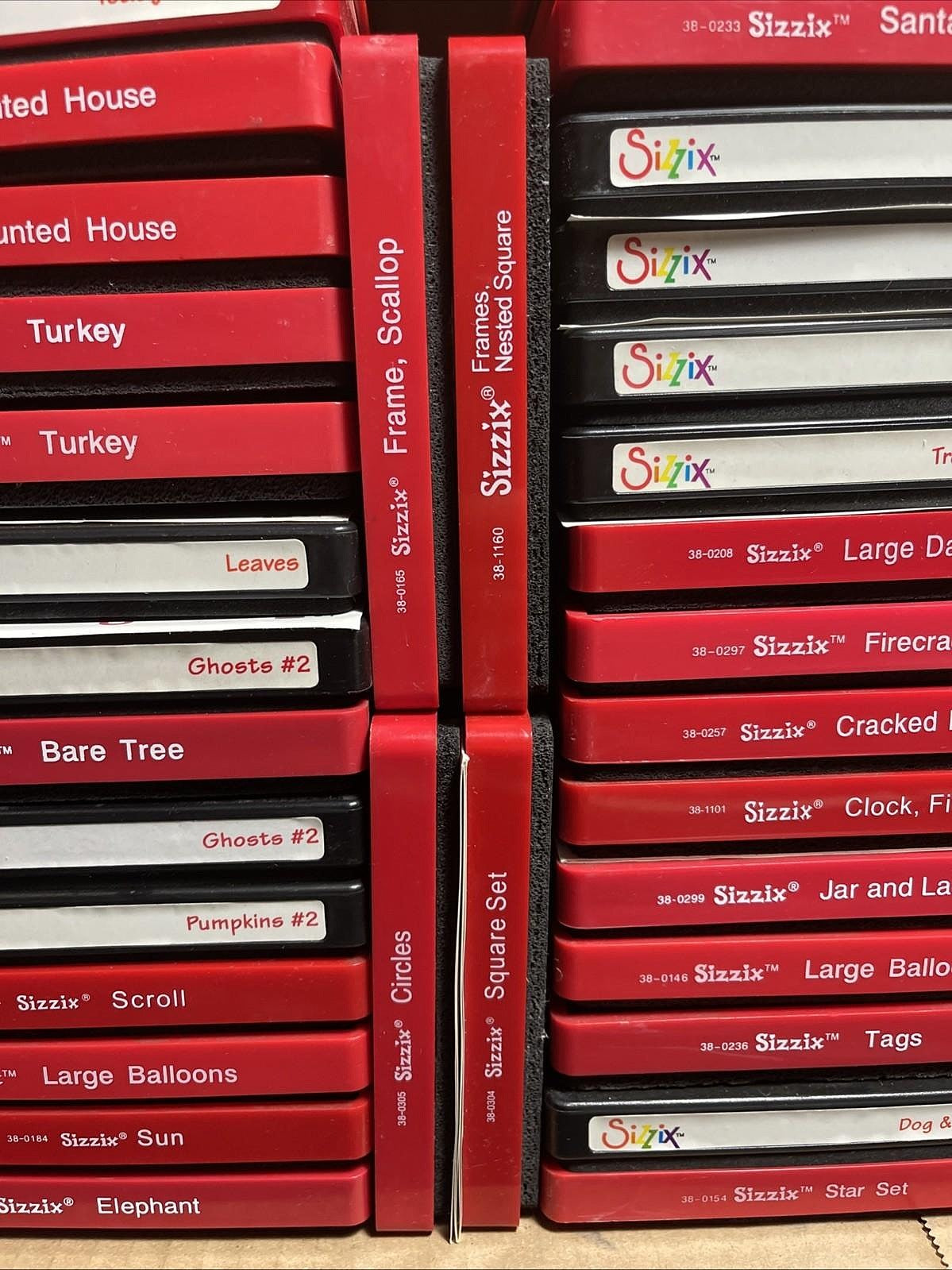 Lot Of 42 Sizzix Red Dies Variety - See Pictures