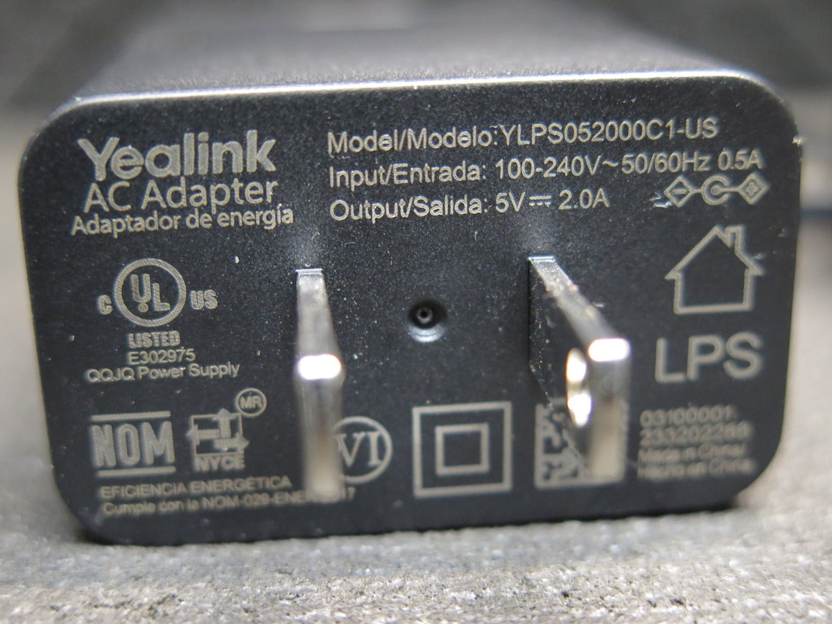 Yealink Power Supply 5V 2A, for T29G, T46S, T48S, T52S, T54S, T56A, T58V, T58A
