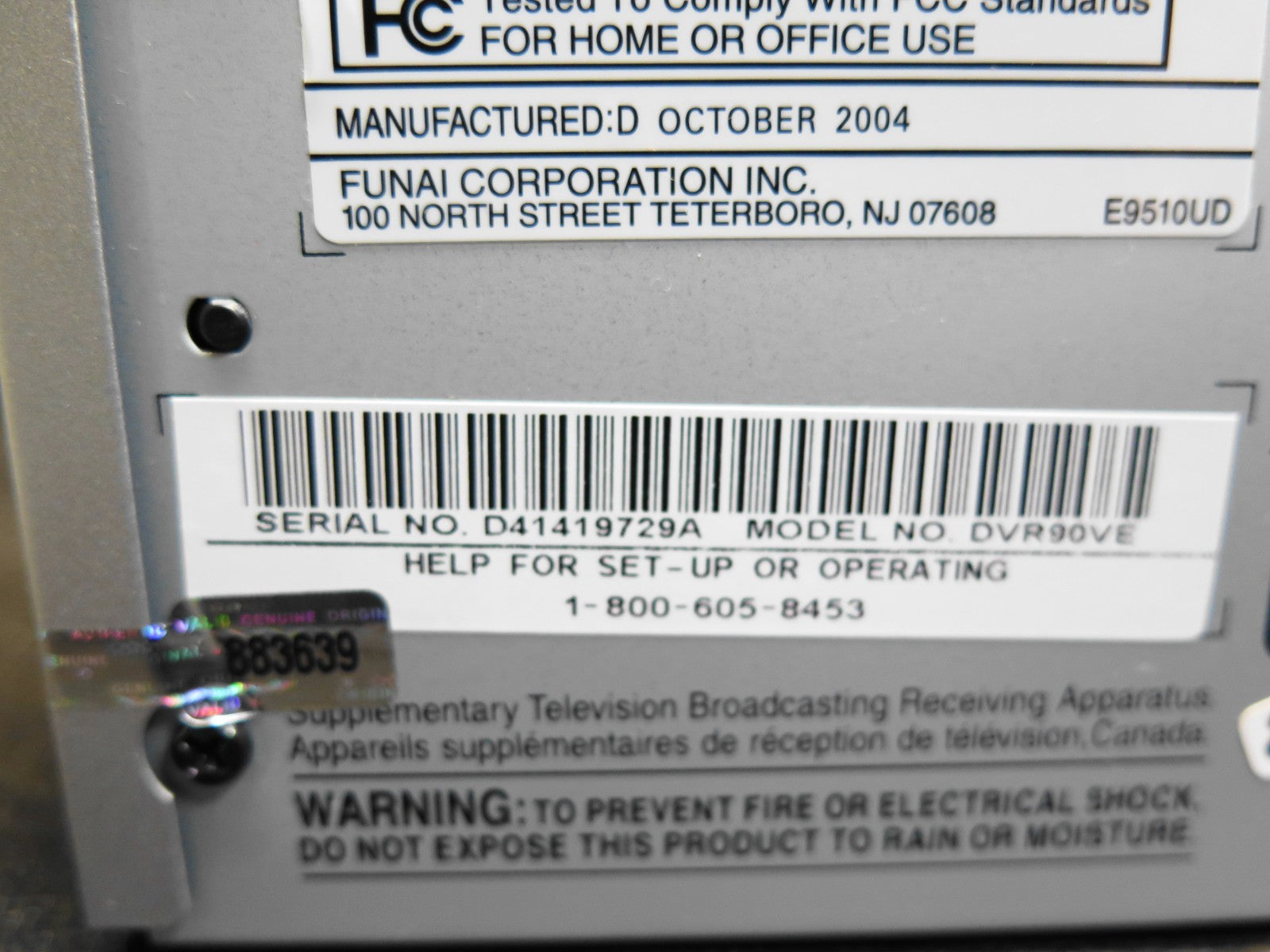 Sylvania DVR90VF DVD VCR Combo Player DVD Recorder MADE BY FUNAI