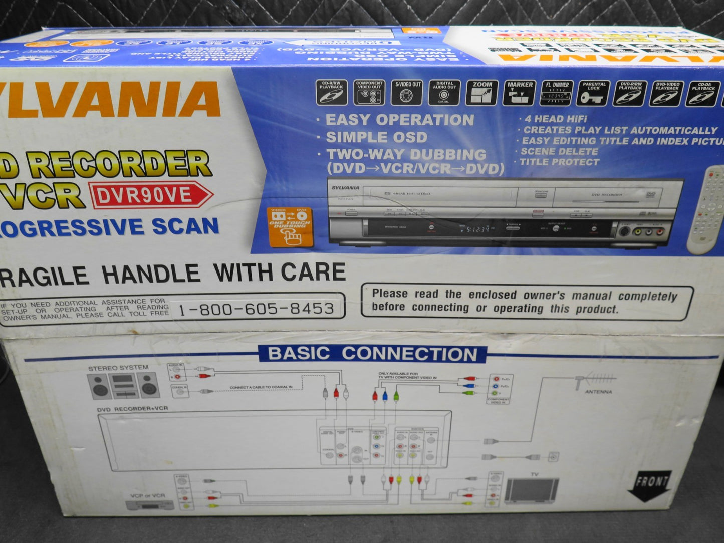 Sylvania DVR90VF DVD VCR Combo Player DVD Recorder MADE BY FUNAI