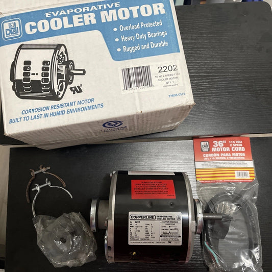 Dial Evaporative Cooler Motor 1/3 HP 2 Speed 2202 115 Volt -OpenBox +MotorCord😎