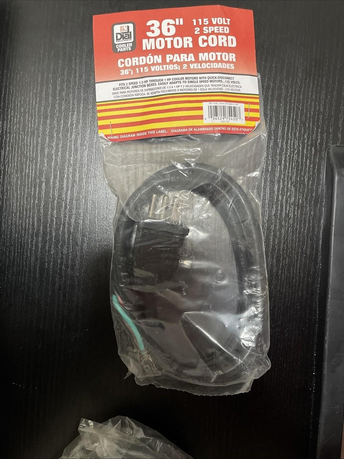 Dial Evaporative Cooler Motor 1/3 HP 2 Speed 2202 115 Volt -OpenBox +MotorCord😎
