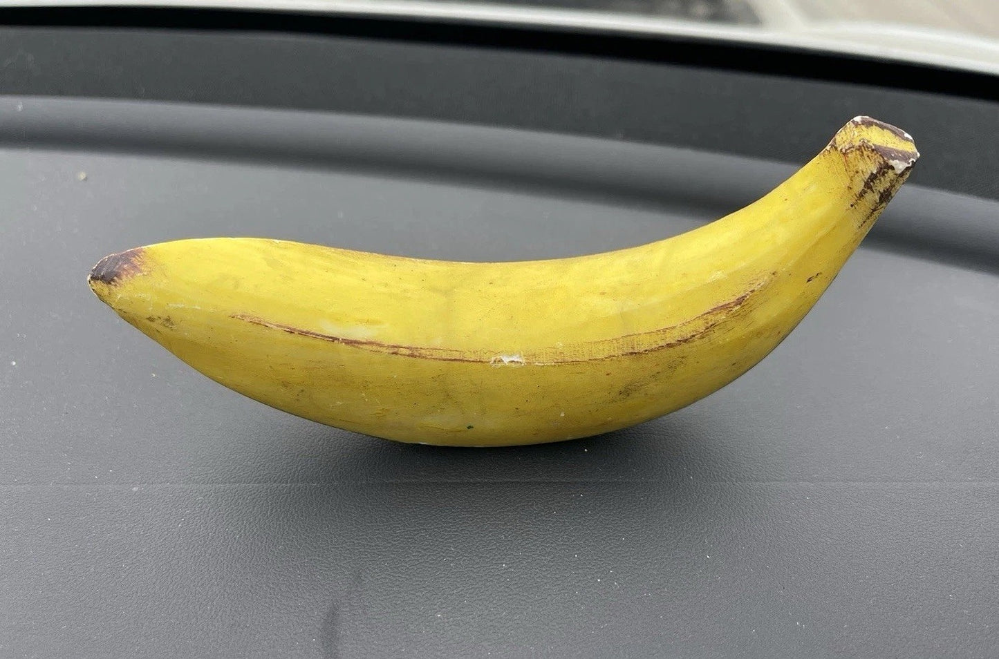 Vintage Alabaster Banana, Lifelike - Fake Fruit