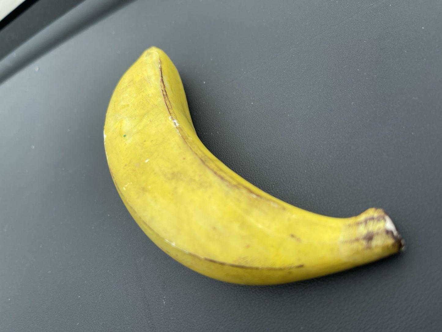 Vintage Alabaster Banana, Lifelike - Fake Fruit