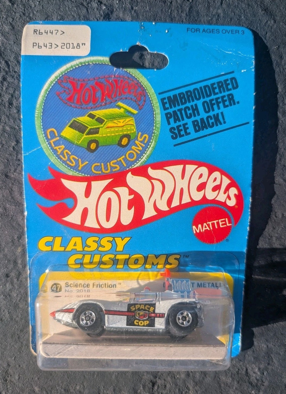 Hot Wheels 1977 #2018 Science Friction Space Cop The Hot Ones Mounted On Card