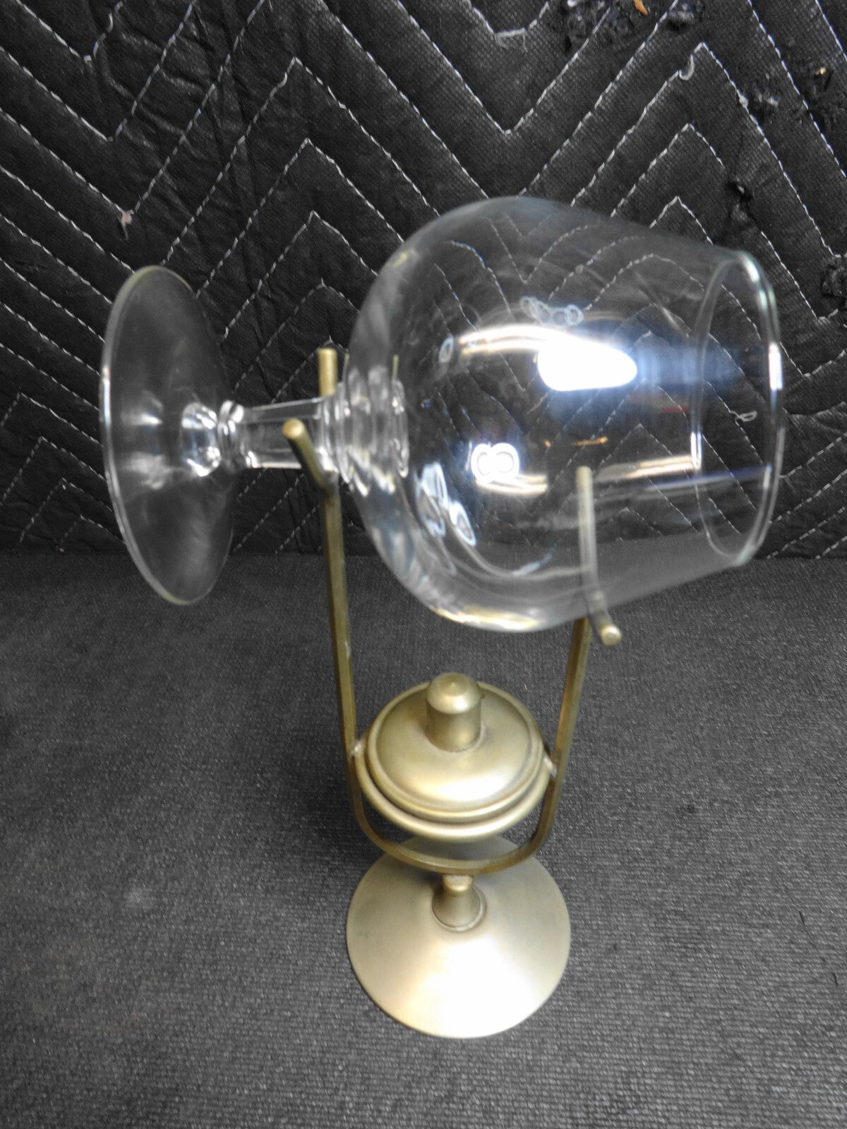 VINTAGE LEONARD SILVER PLATED BRANDY GLASS BALLOON WARMER DE GLAS SCHATULLE