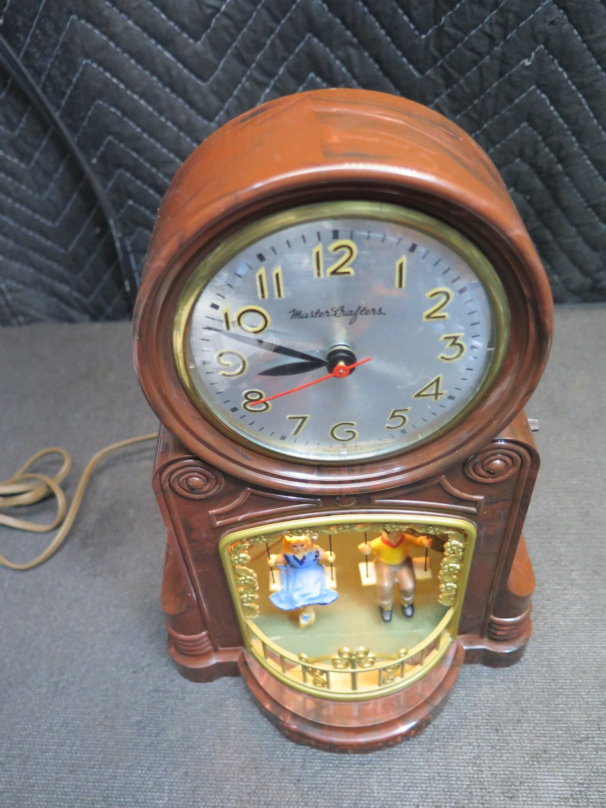 Mastercrafters 551 Swinging Playmates Clock Brown Finish - NOS Movement