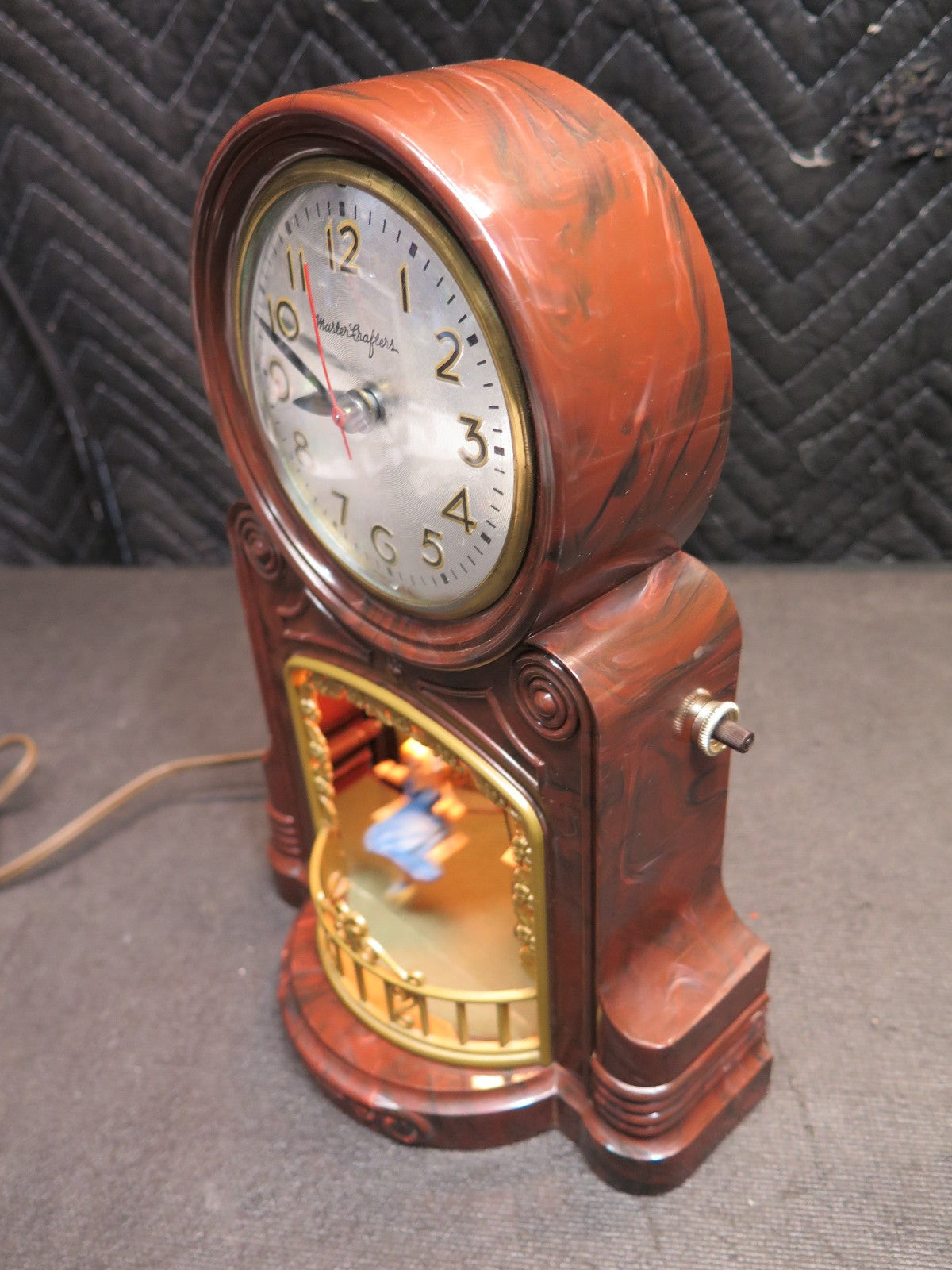 Mastercrafters 551 Swinging Playmates Clock Brown Finish - NOS Movement