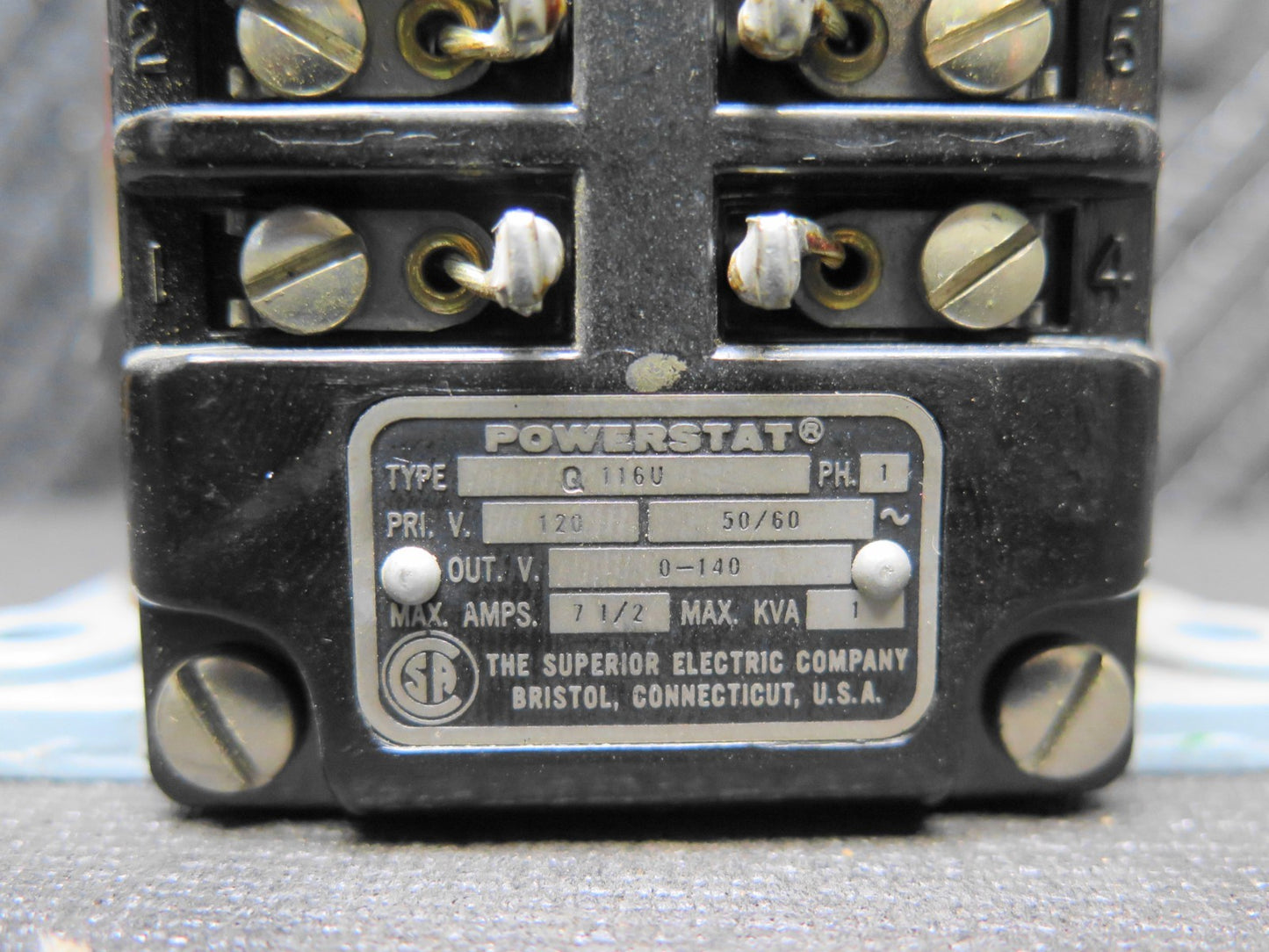 Vintage Powerstat Q116U Variac/Variable Power Supply 120V/0-140V 7.5A - #1