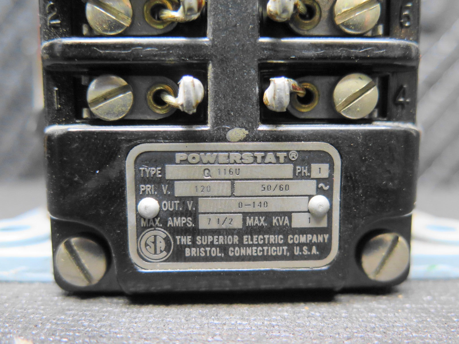 Vintage Powerstat Q116U Variac/Variable Power Supply 120V/0-140V 7.5A - #1