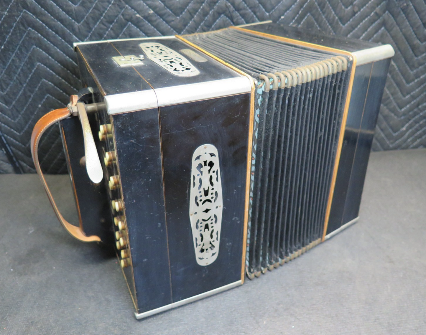 Antique Tanzbar German Concertina Player Accordion w/ 30 Player Rolls - Playable