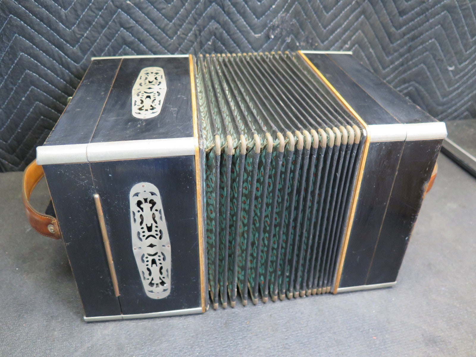 Antique Tanzbar German Concertina Player Accordion w/ 30 Player Rolls - Playable