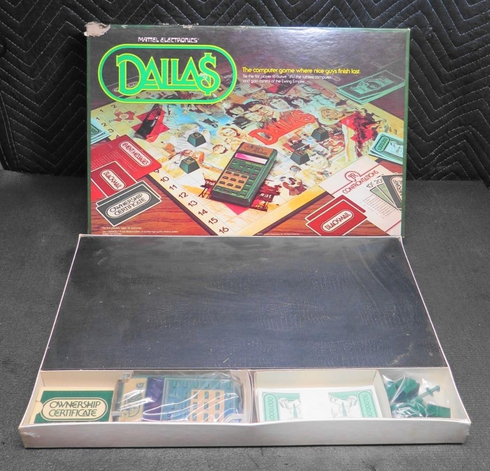Vintage 80s Dallas Mattel Electronics Board Game TV Show Soap Opera Series 1981
