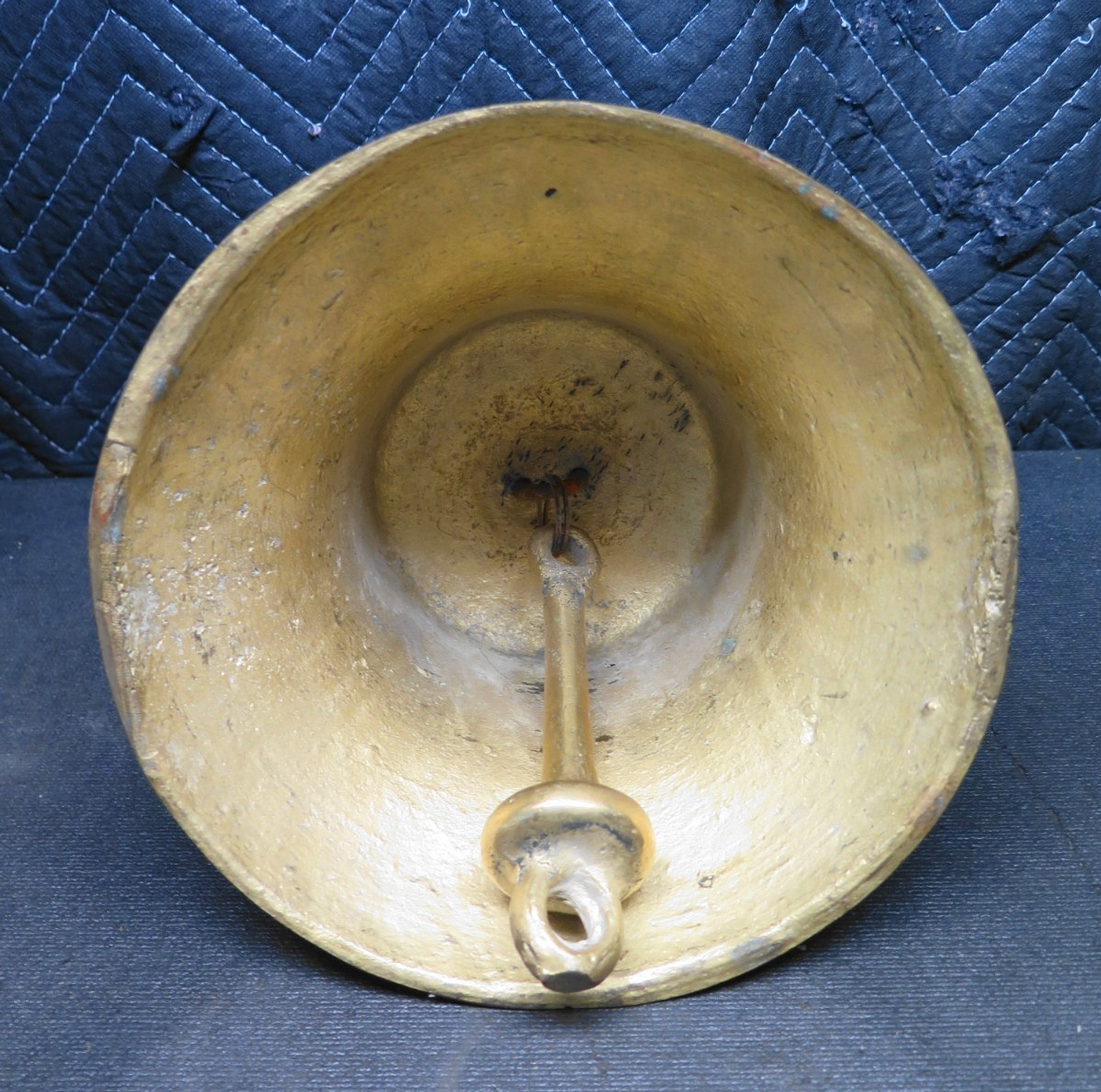 Vintage Solid Brass Ship Fog Nautical Maritime Fire /Fog Bell  9in x 9in 10 lbs