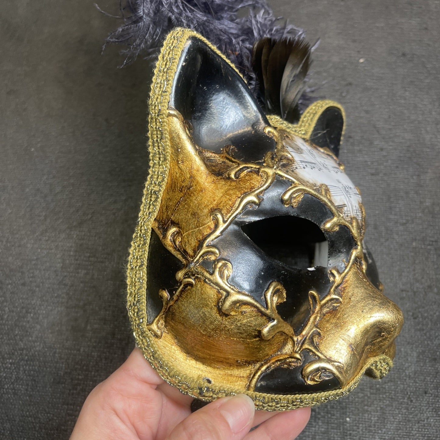 La Maschera Del Galeone Venetian Gatto Cat Mask With Handle