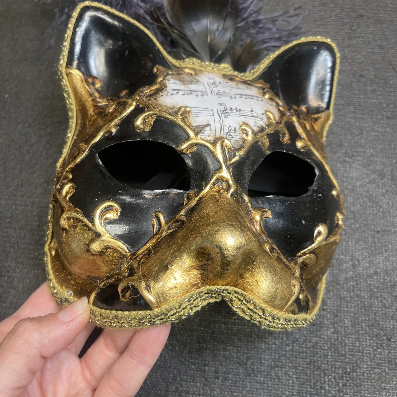 La Maschera Del Galeone Venetian Gatto Cat Mask With Handle
