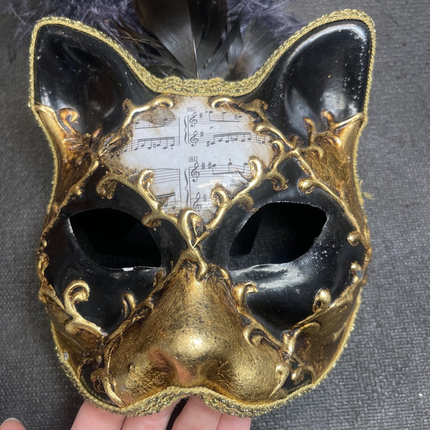 La Maschera Del Galeone Venetian Gatto Cat Mask With Handle