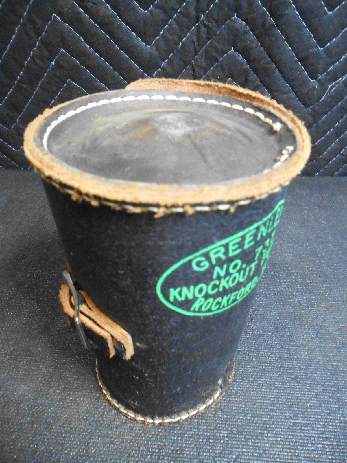 Vintage GREENLEE 737 Conduit Knockout Punch Tool Set 1-1/2' & 2'' w Leather Case