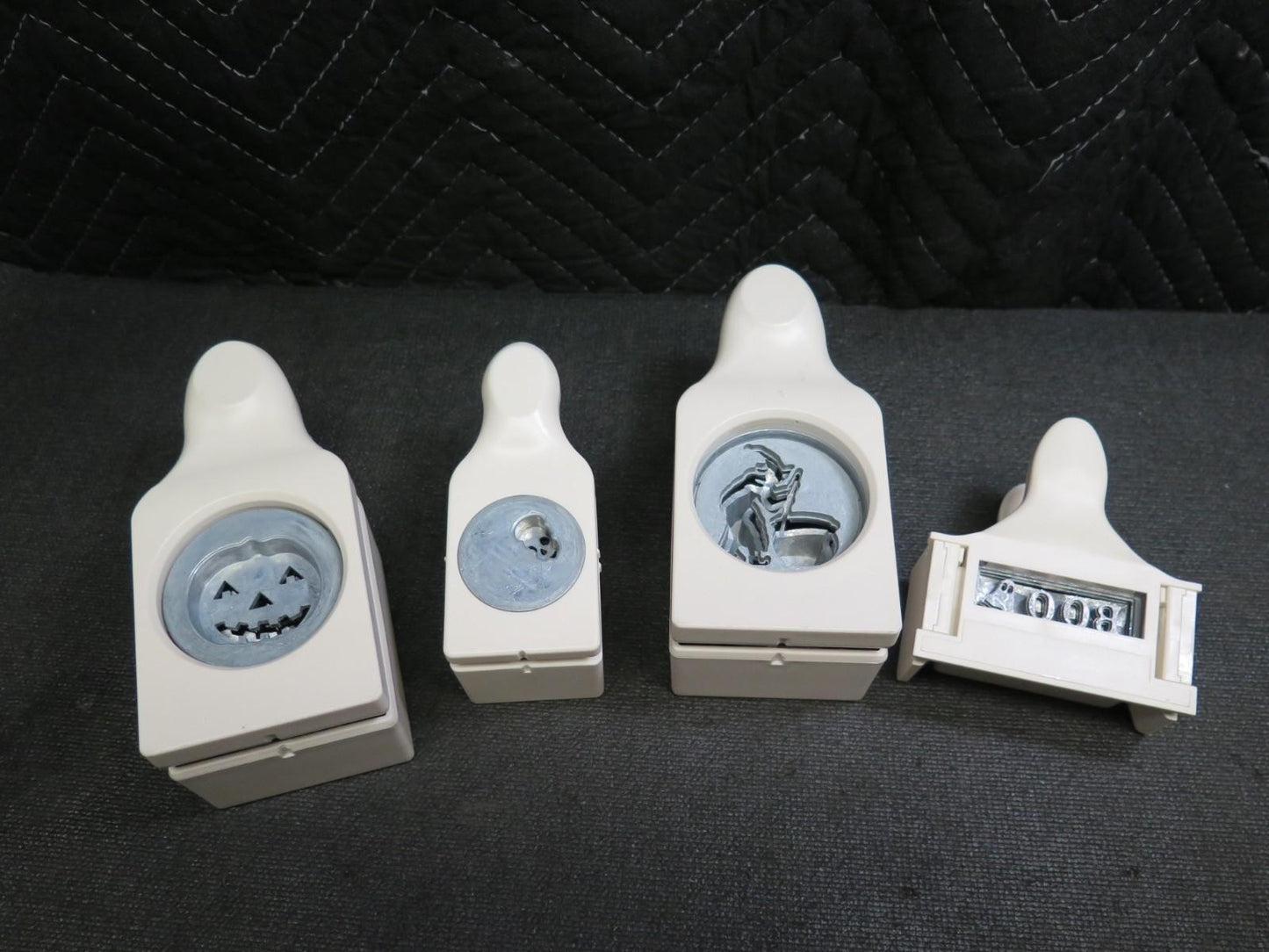 Martha Stewart Punch - Lot 4x Halloween Witch, Pumpkin, Skull & Crossbones, BOO