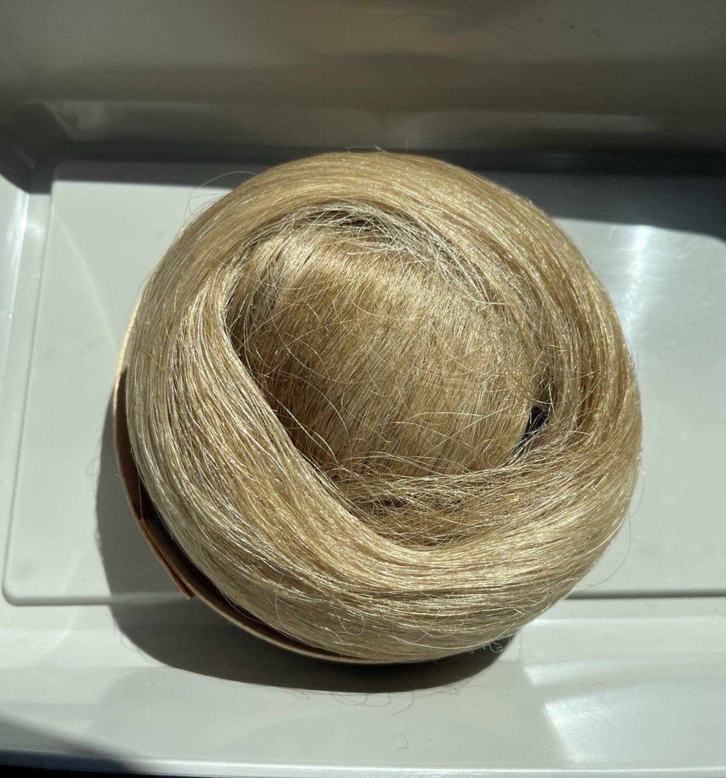 Vintage CMC 100% Human Hair Wig - Bun - BLONDE
