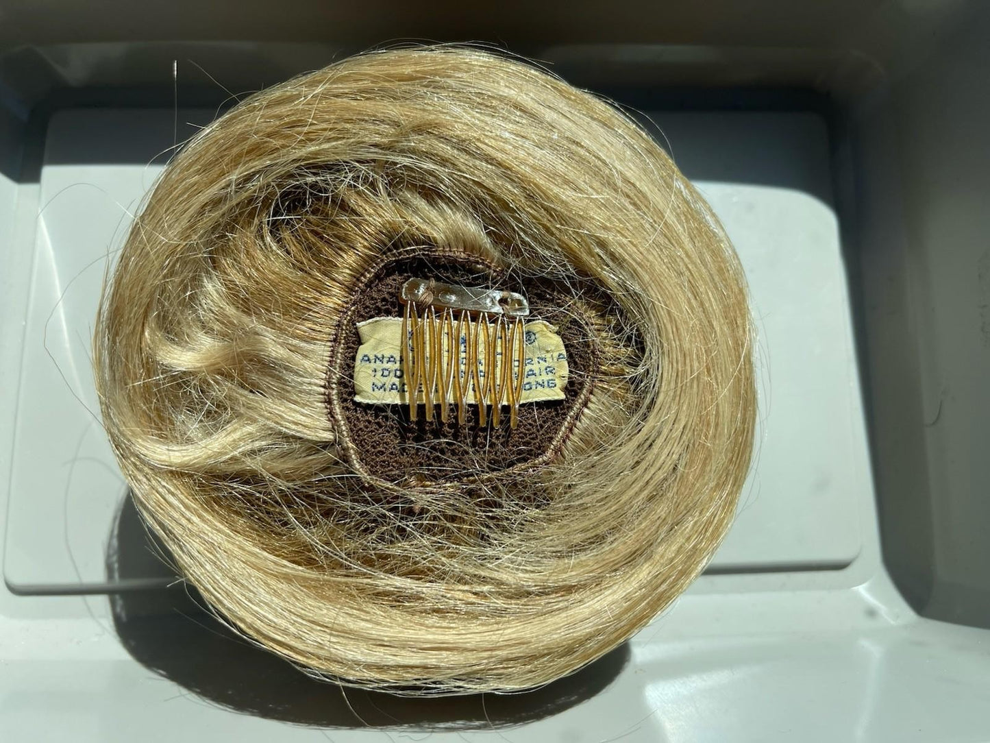 Vintage CMC 100% Human Hair Wig - Bun - BLONDE