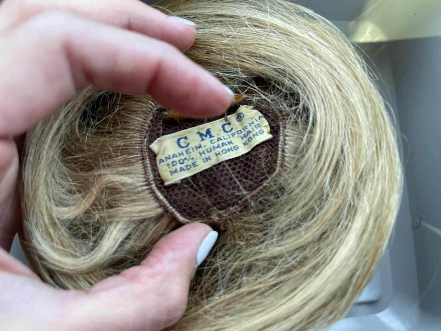Vintage CMC 100% Human Hair Wig - Bun - BLONDE