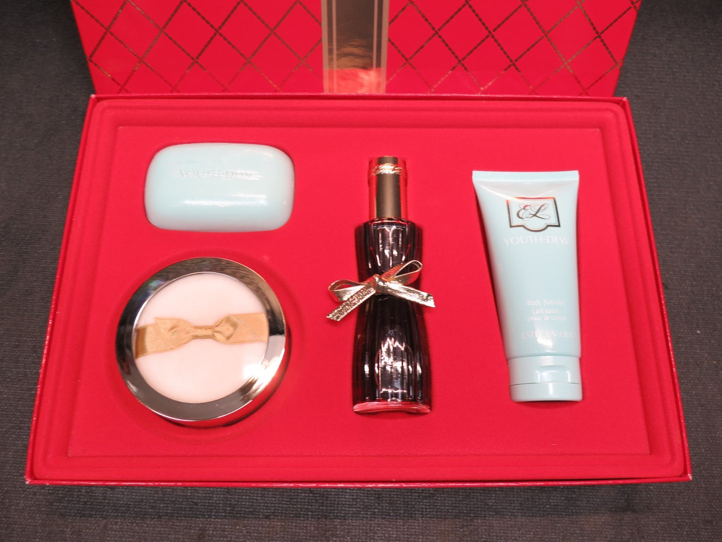 ❤ Estee Lauder Youth Dew Eau De Parfum Spray, Body Satinee  4 piece Gift Set ❤