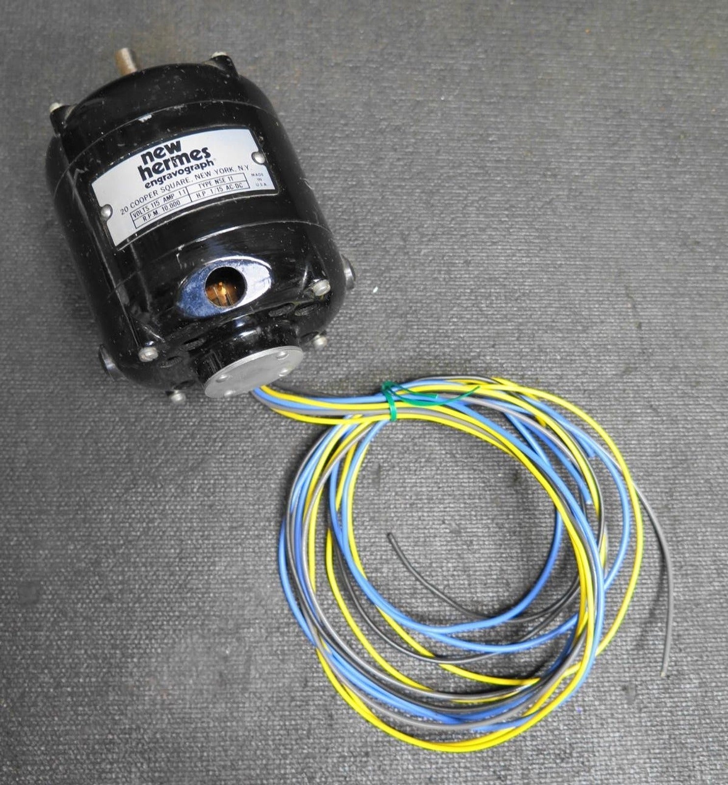 "NEW HERMES" ENGRAVOGRAPH MOTOR-10,000 RPM-1/15 HP-TYPE NSE 11 #1