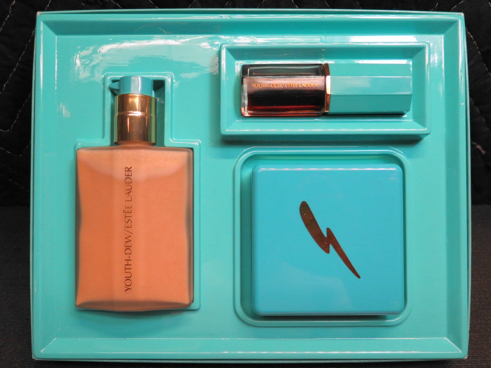 Youth Dew Delights Gift Set - Parfum .5oz, Satinee 3.12oz, Dusting Powder 1.25oz